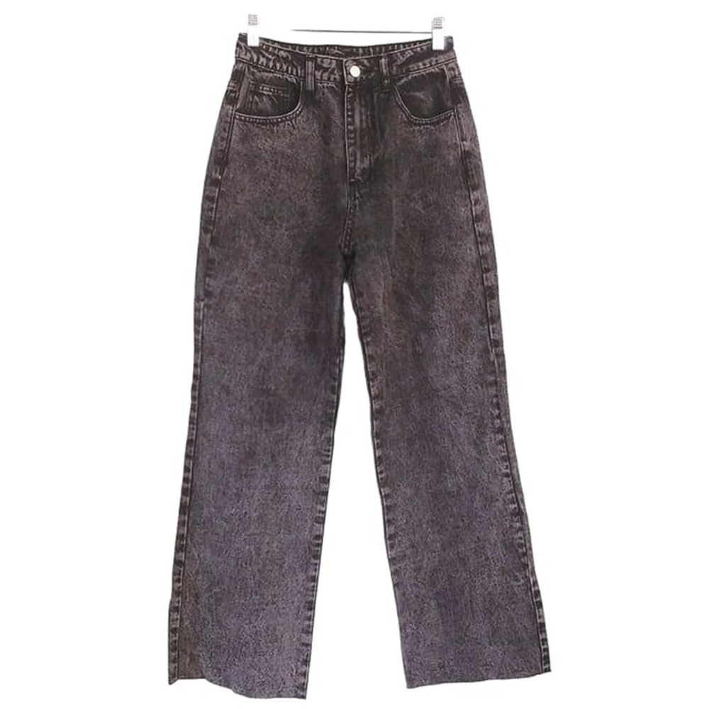 Baevely wide leg raw hem‎ Jeans size Small Henly store black acid wash
